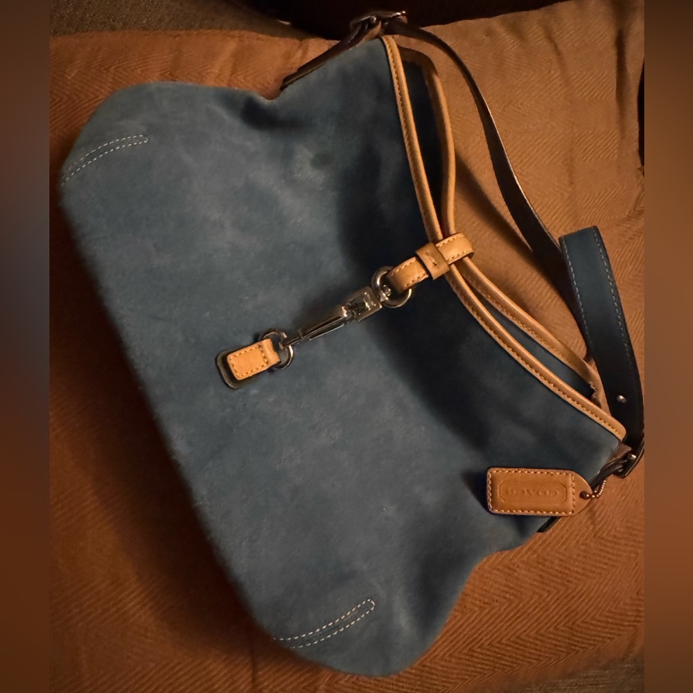 Coach Blue and Tan purse